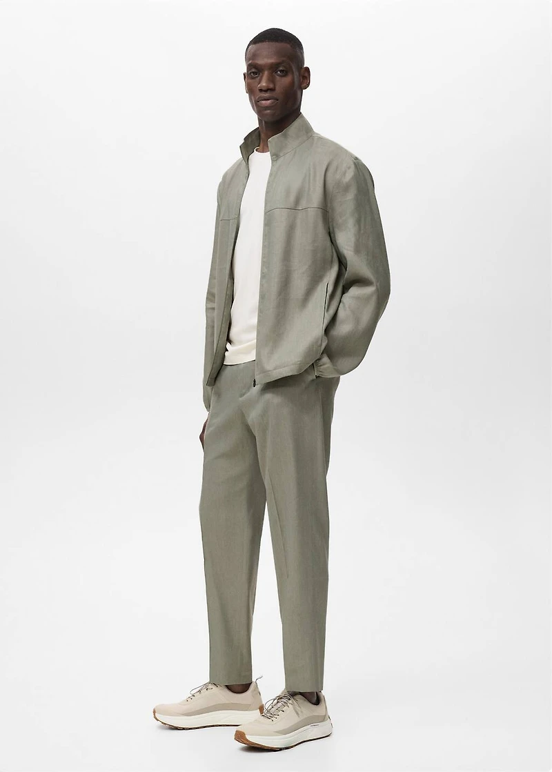 Zipper linen jacket