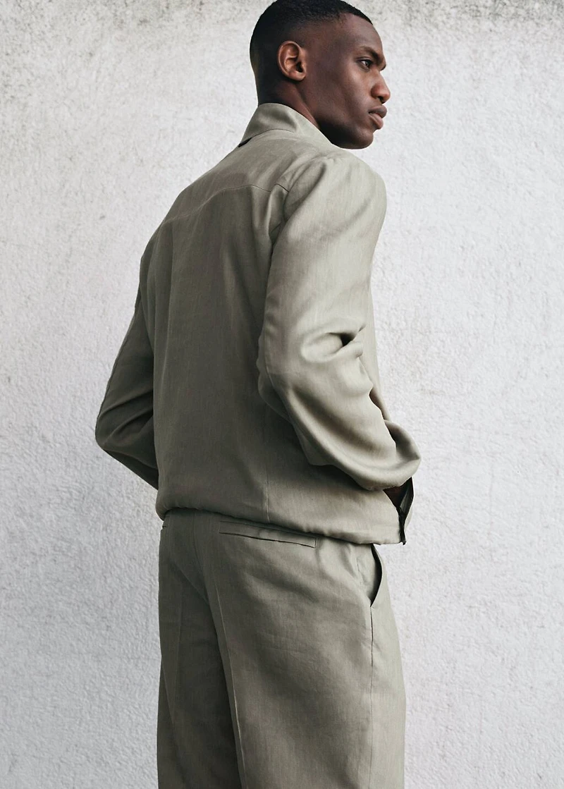 Zipper linen jacket