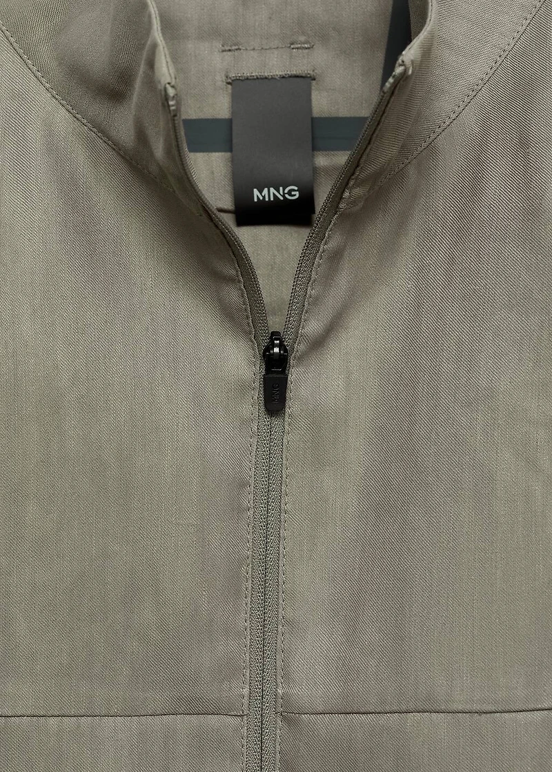 Zipper linen jacket