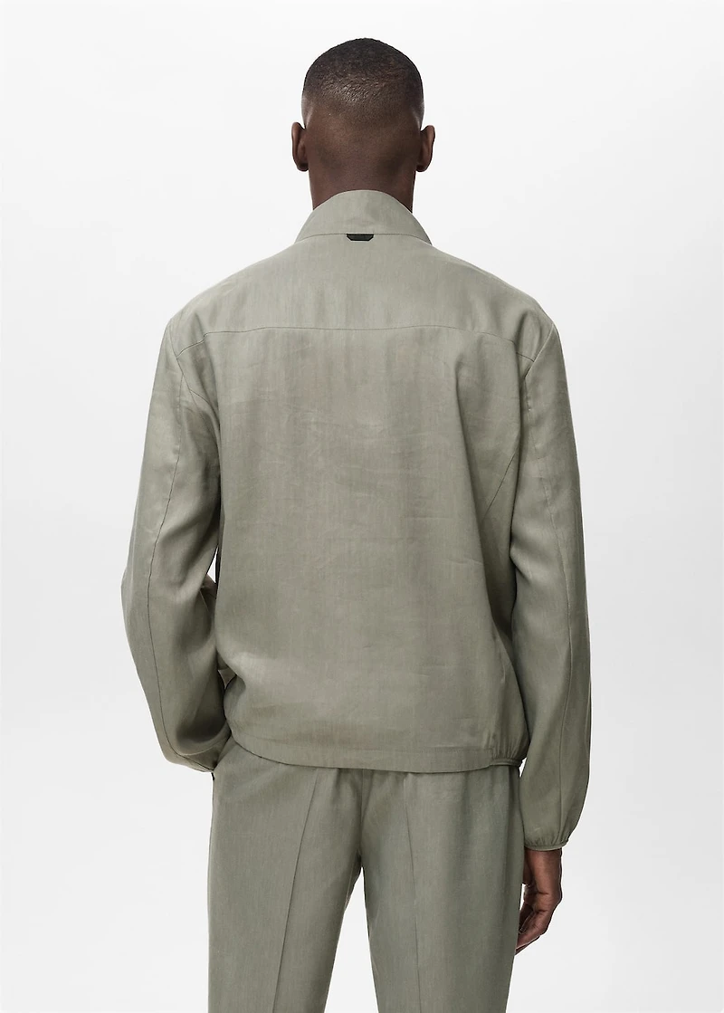 Zipper linen jacket