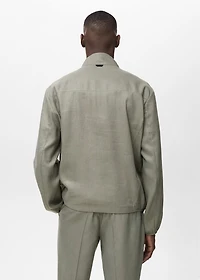 Zipper linen jacket