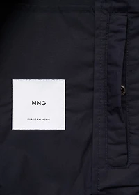 Cotton jacket with button collar