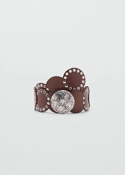 Studded leather belt