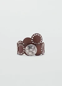 Studded leather belt