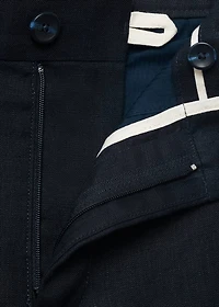 Slim-fit 100% linen pants