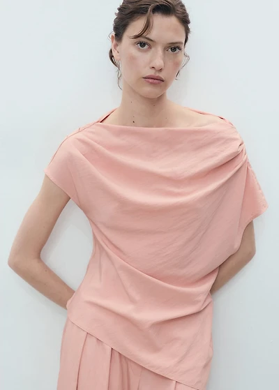 Draped asymmetrical blouse