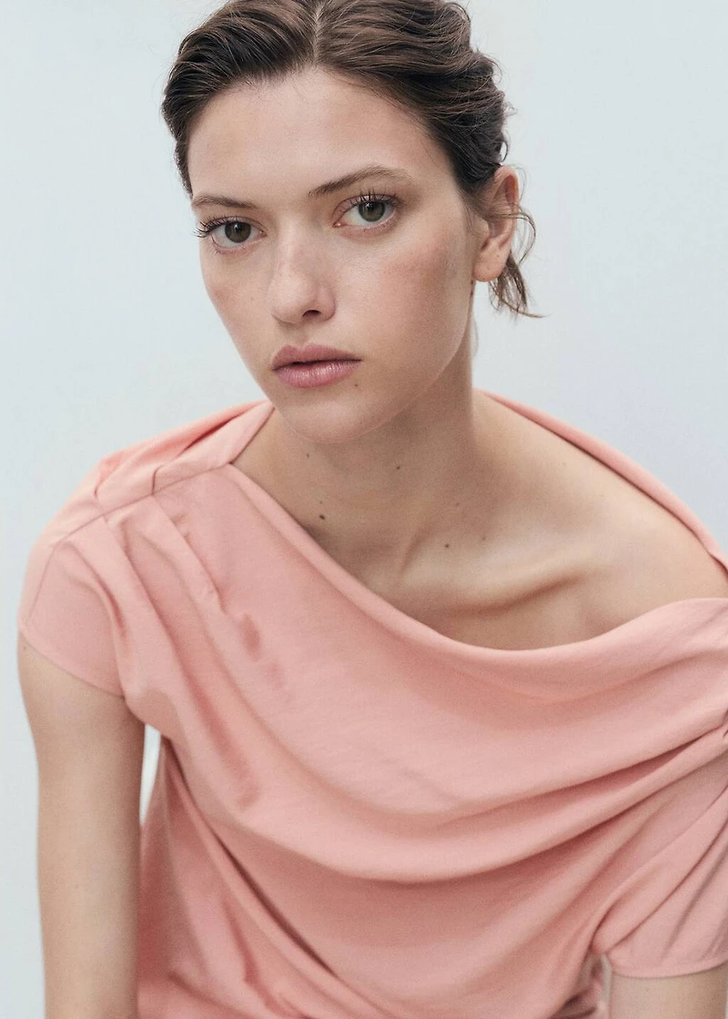 Draped asymmetrical blouse