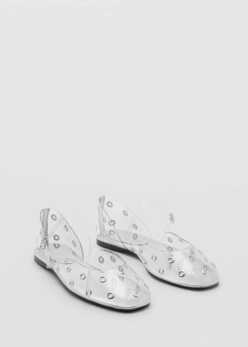 Vinyl shoes with eyelets
