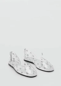 Vinyl shoes with eyelets