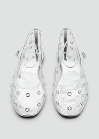 Vinyl shoes with eyelets