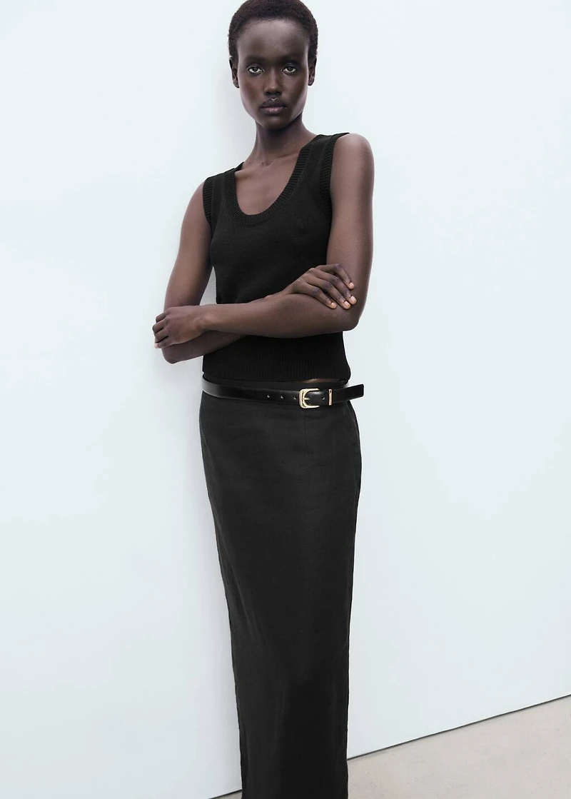 Linen pencil skirt