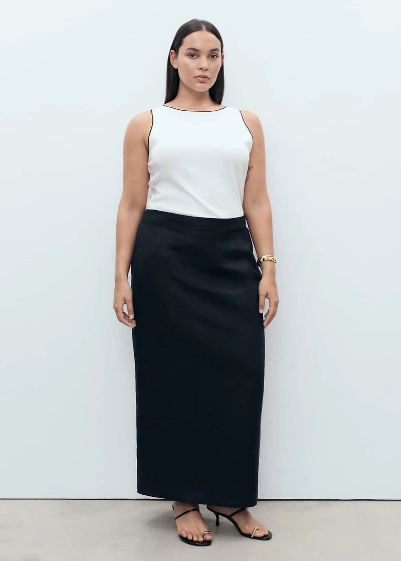 Linen pencil skirt