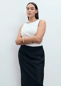 Linen pencil skirt
