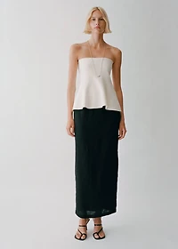 Linen pencil skirt
