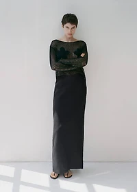 Linen pencil skirt