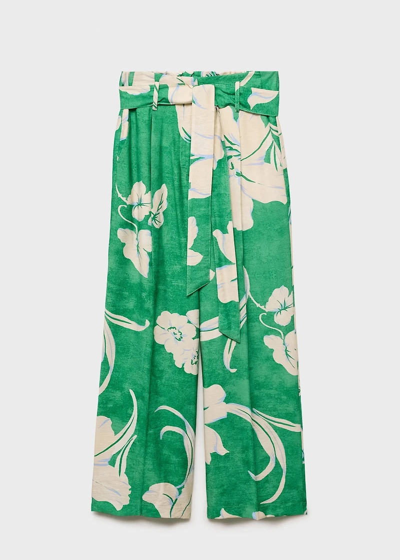 Printed pants with belt