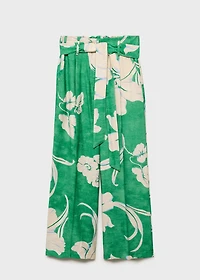 Printed pants with belt