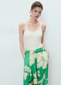Printed pants with belt