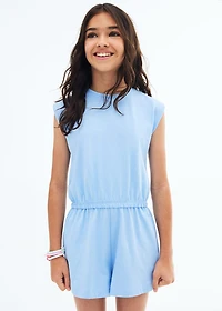 Short distressed jumpsuit