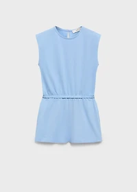 Short distressed jumpsuit