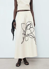 Embroidered cotton skirt