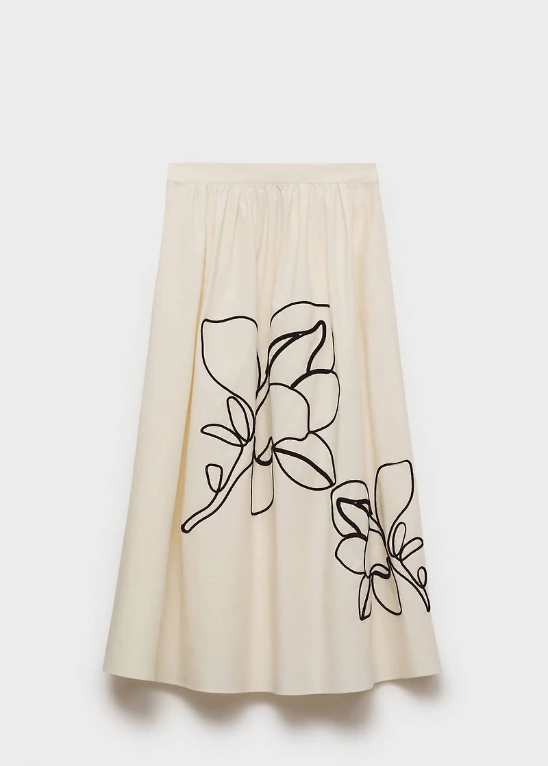 Embroidered cotton skirt