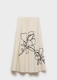 Embroidered cotton skirt