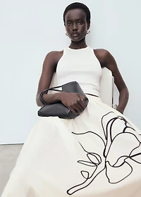Embroidered cotton skirt