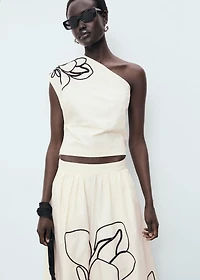 Embroidered cotton skirt