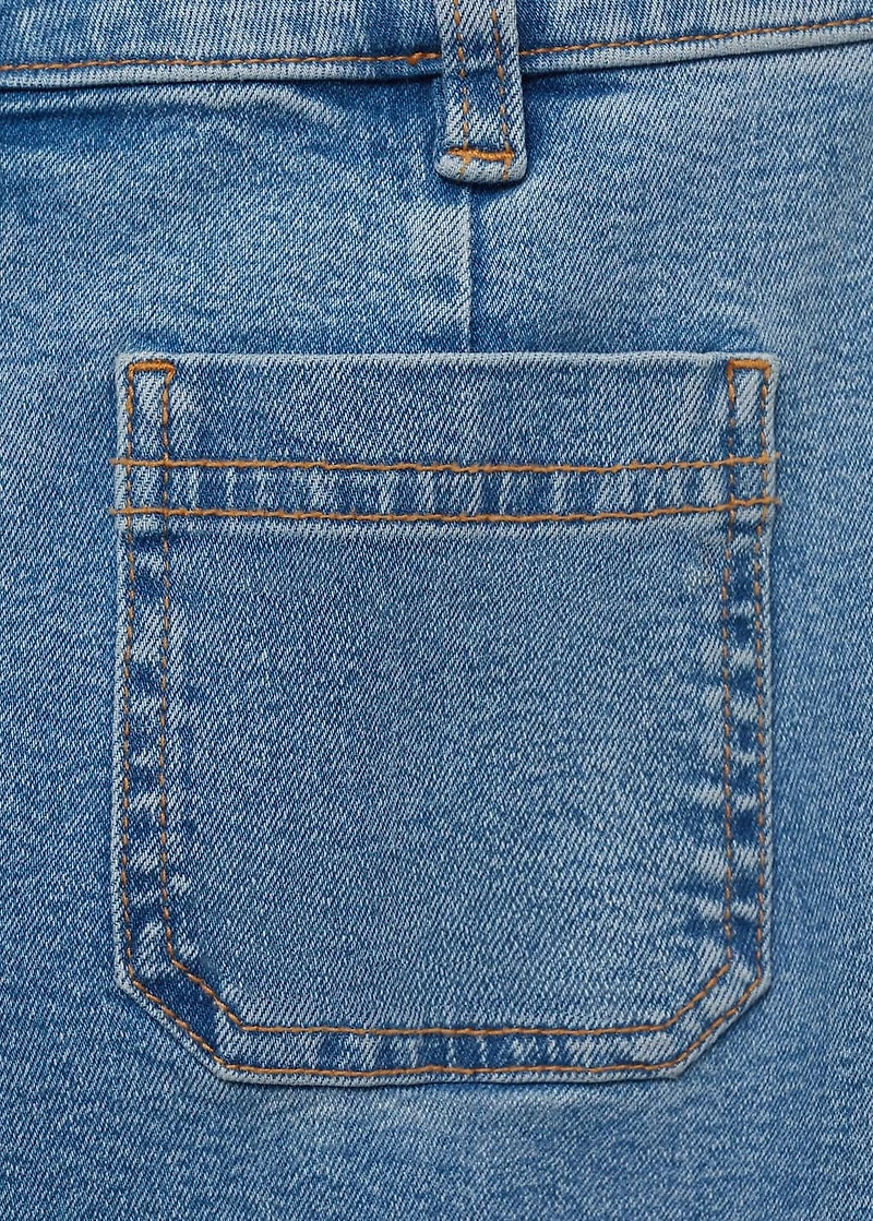 Flared cropped jeans with pockets
