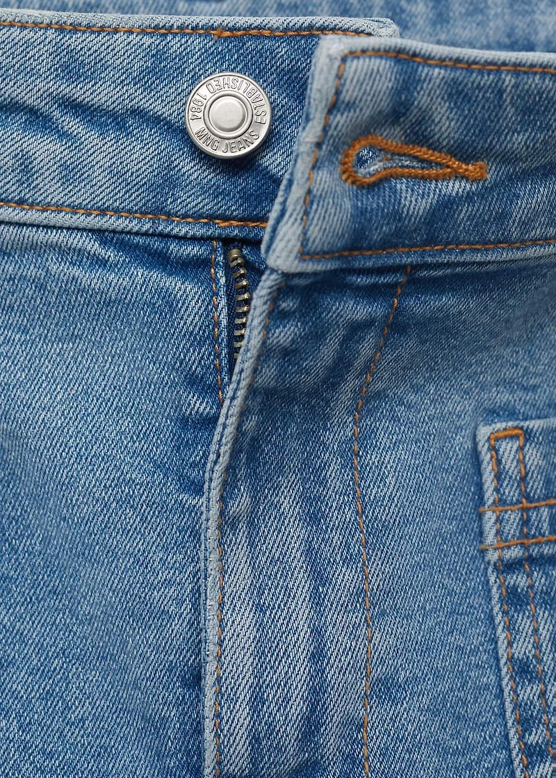 Flared cropped jeans with pockets