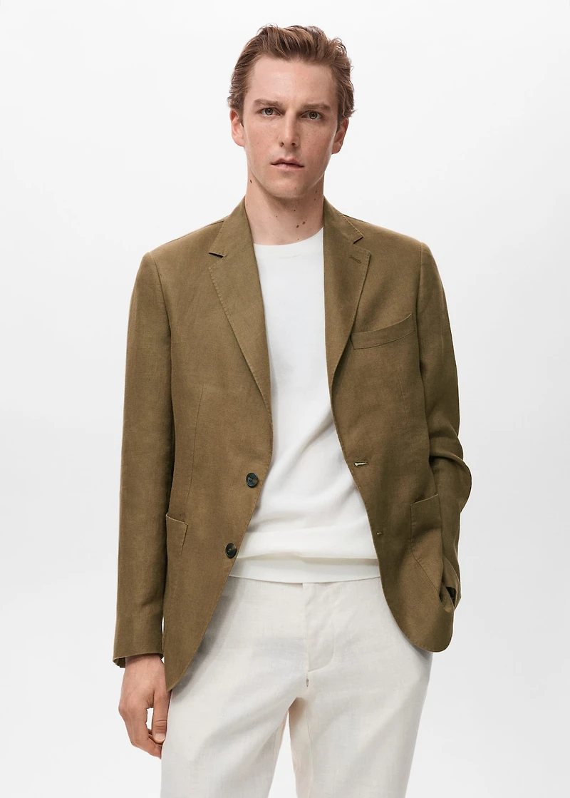 Salerno suit blazer 100% linen slim fit
