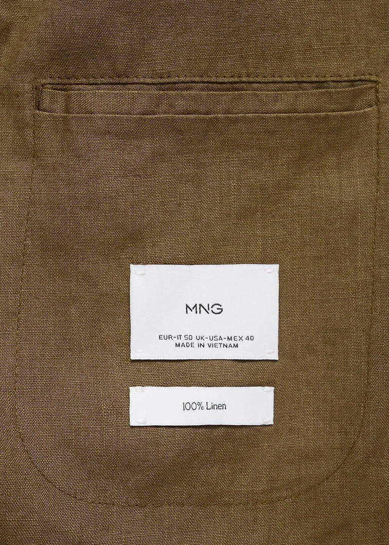 Salerno suit blazer 100% linen slim fit