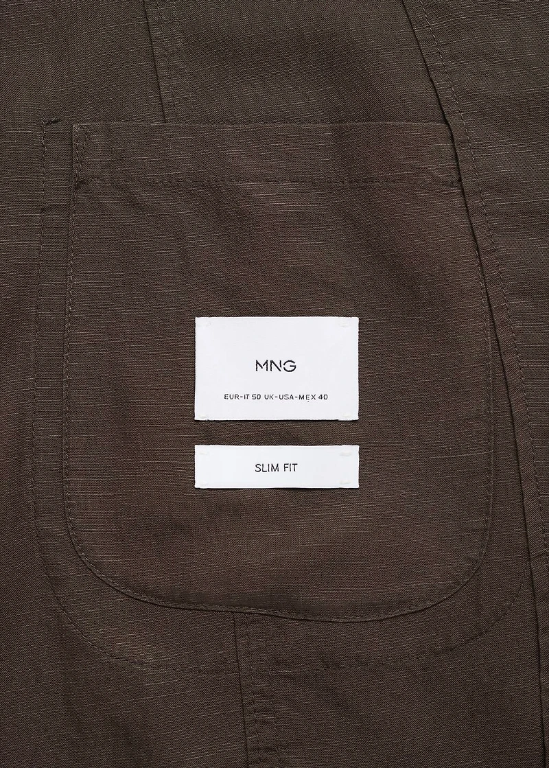Slim fit linen suit blazer