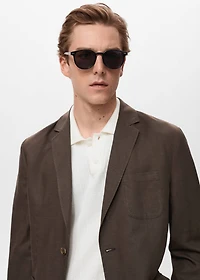 Slim fit linen suit blazer