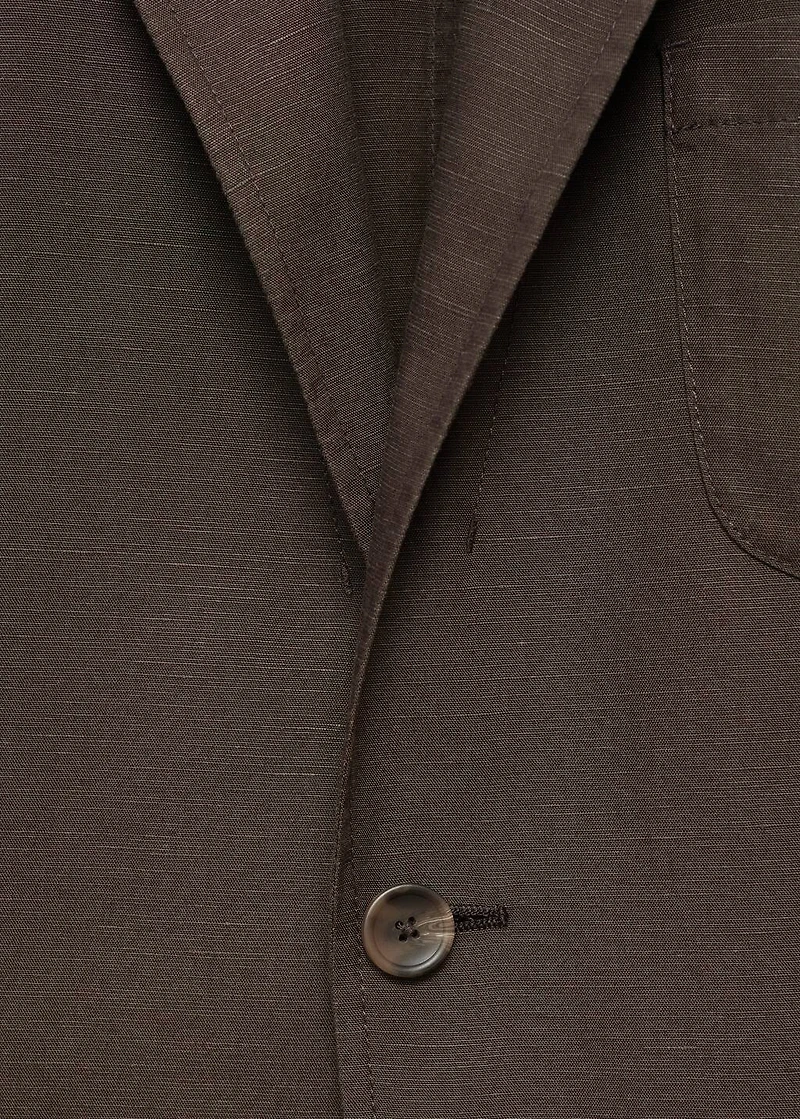 Slim fit linen suit blazer