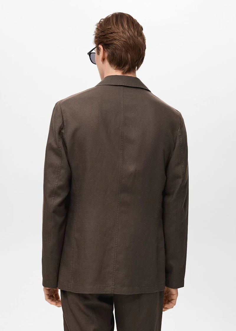 Slim fit linen suit blazer