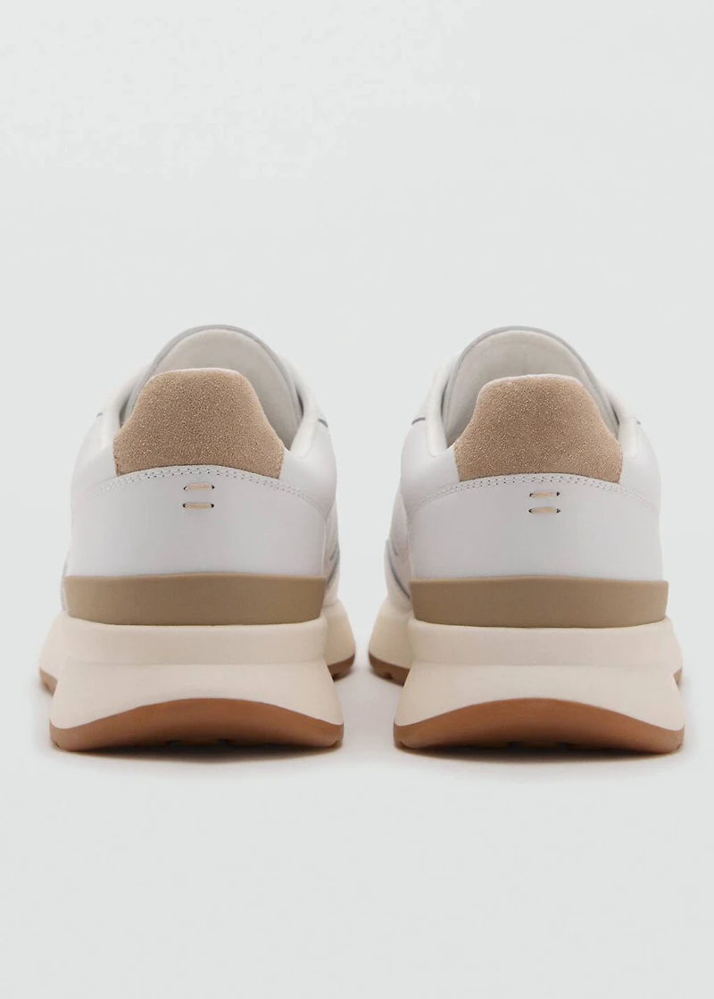 Leather mixed sneakers