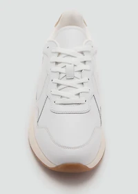 Leather mixed sneakers