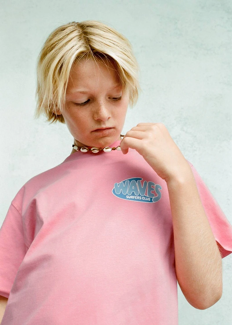 Printed cotton-blend T-shirt