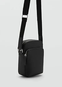 Patent leather-effect shoulder bag