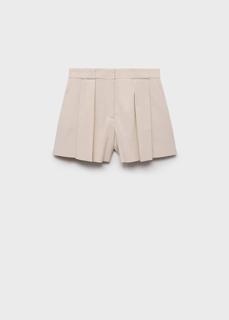Pleated suit shorts