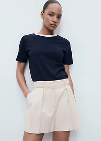 Pleated suit shorts