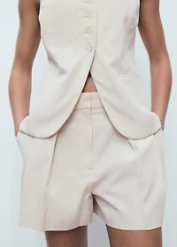 Pleated suit shorts