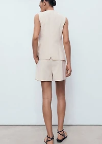 Pleated suit shorts