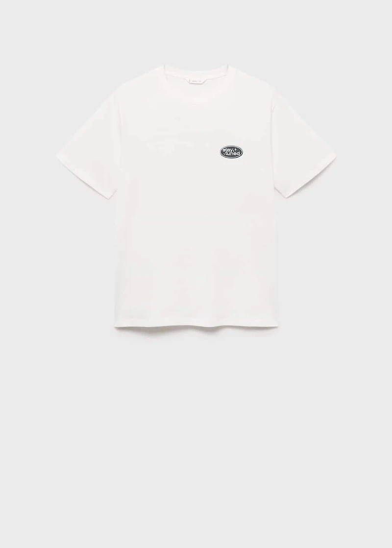 Embroidered printed T-shirt