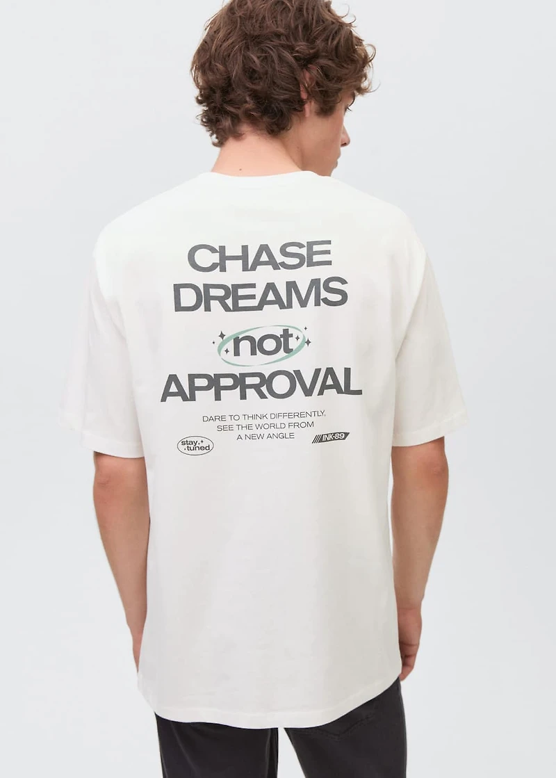 Embroidered printed T-shirt