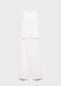 Suit-style linen jumpsuit