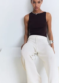 Openwork knitted trousers