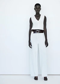 Openwork knitted trousers